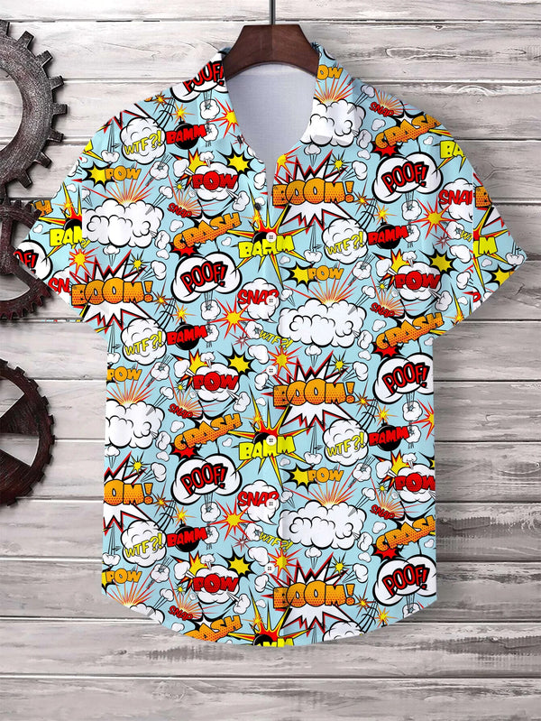 Hawaiian Men's Short Sleeve Shirt with Trendy 3D Print – Summer Streetwear