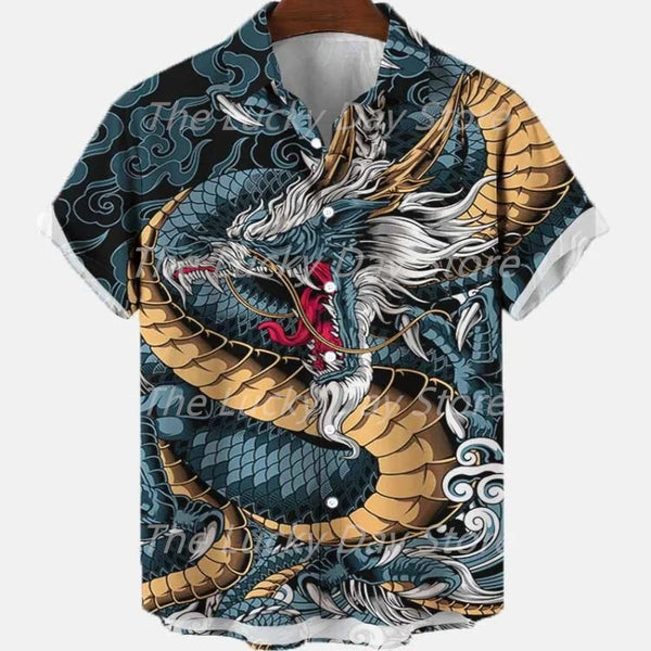 Summer Men's Social Casual Vintage Floral Hawaiian Oversize Short Sleeve