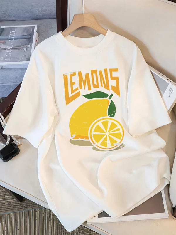 Lemons Graphic Oversized T-Shirt