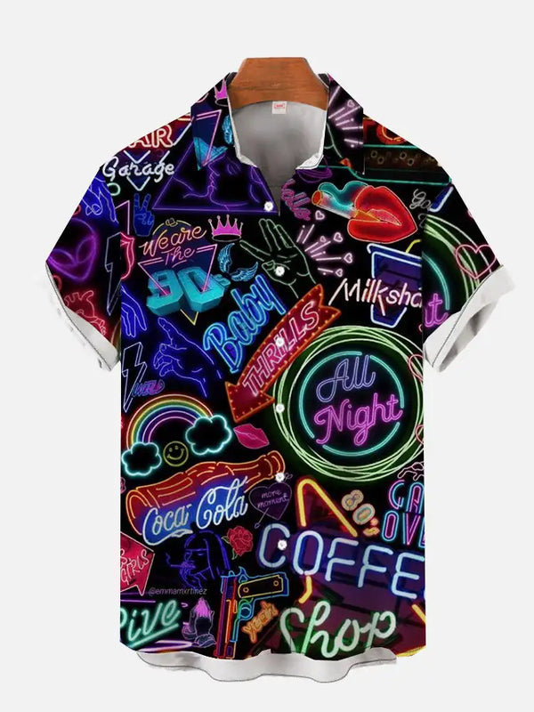 Neon Nights Graphic Short Sleeve Shirt