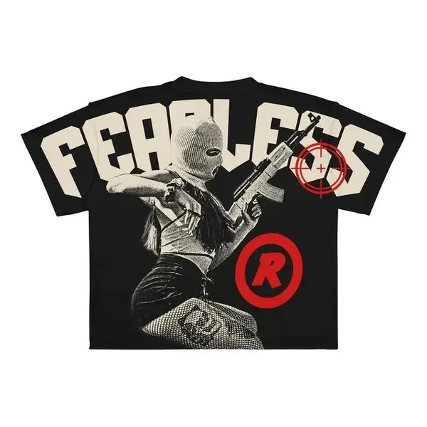 Fearless Graphic Statement T-Shirt – Retro Grunge Streetwear Tee