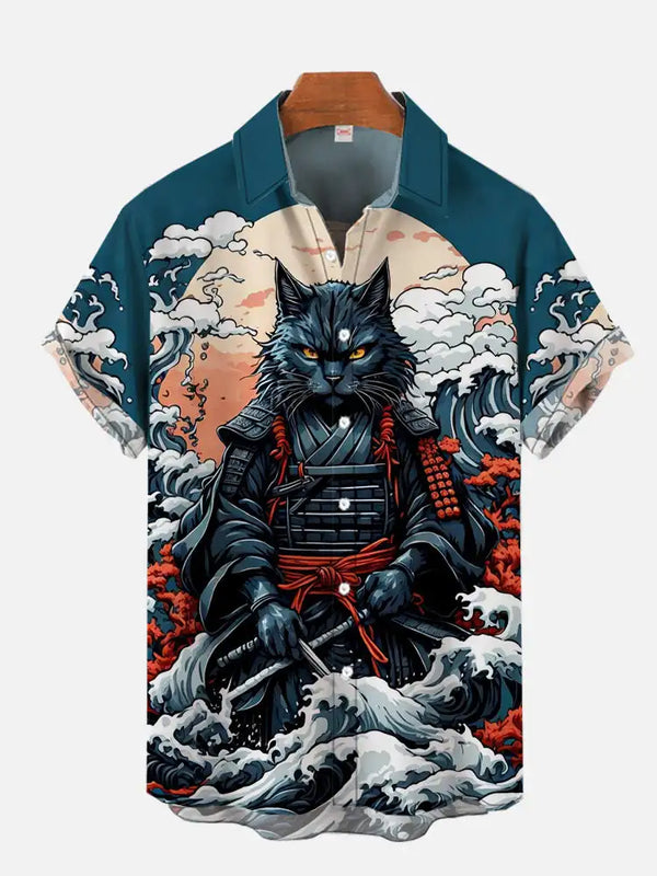 Men's Dragon Print 3D Short Sleeve Shirt