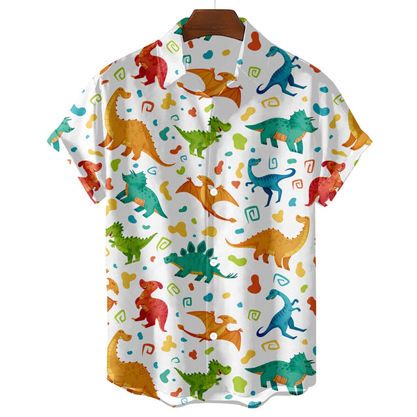 Cute Dinosaur 3D Print Hawaiian Shirt