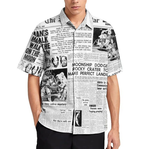 Men's Demon Oni Mask Graphic Shirt – Japanese Streetwear Style Short Sleeve Button Down